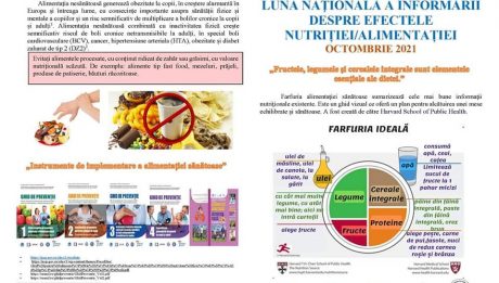 OCTOMBRIE - LUNA NAŢIONALĂ A INFORMĂRII DESPRE EFECTELE NUTRIȚIEI/ALIMENTAȚIEI